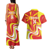 Macedonia Football Custom Couples Matching Tank Maxi Dress and Hawaiian Shirt Go Risovi Grunge Style - Wonder Print Shop