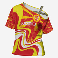 Macedonia Football Custom Cross Shoulder Shirt Go Risovi Grunge Style - Wonder Print Shop