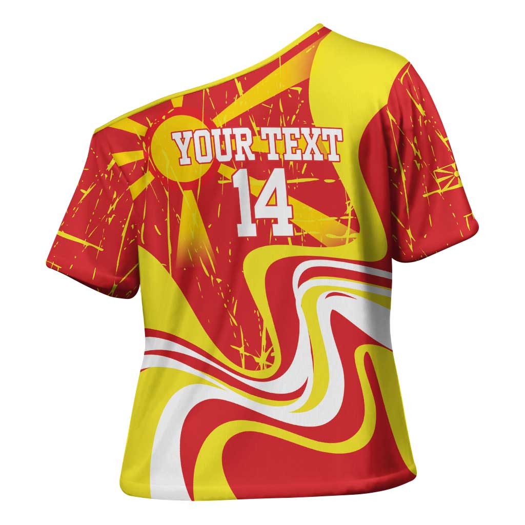 Macedonia Football Custom Cross Shoulder Shirt Go Risovi Grunge Style - Wonder Print Shop