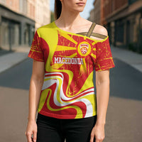 Macedonia Football Custom Cross Shoulder Shirt Go Risovi Grunge Style - Wonder Print Shop