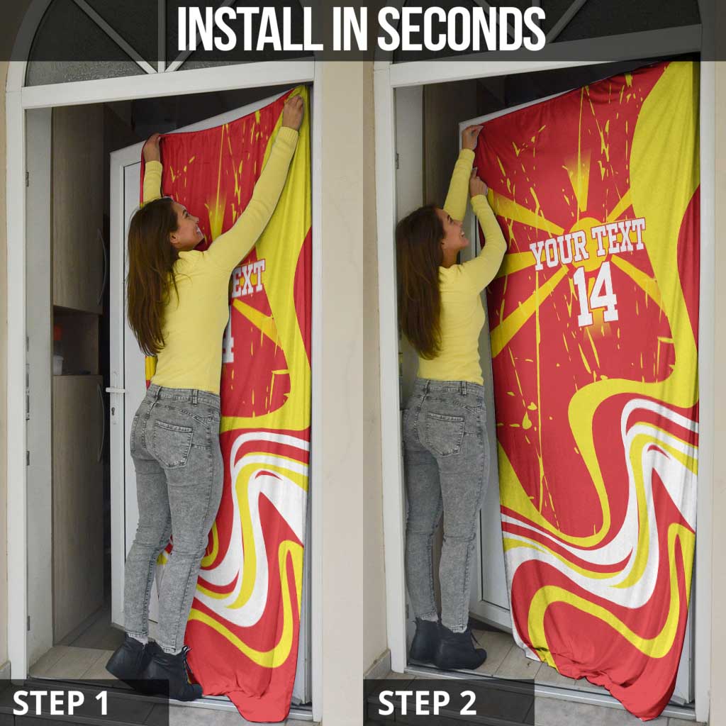 Macedonia Football Custom Door Cover Go Risovi Grunge Style - Wonder Print Shop