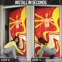 Macedonia Football Custom Door Cover Go Risovi Grunge Style - Wonder Print Shop