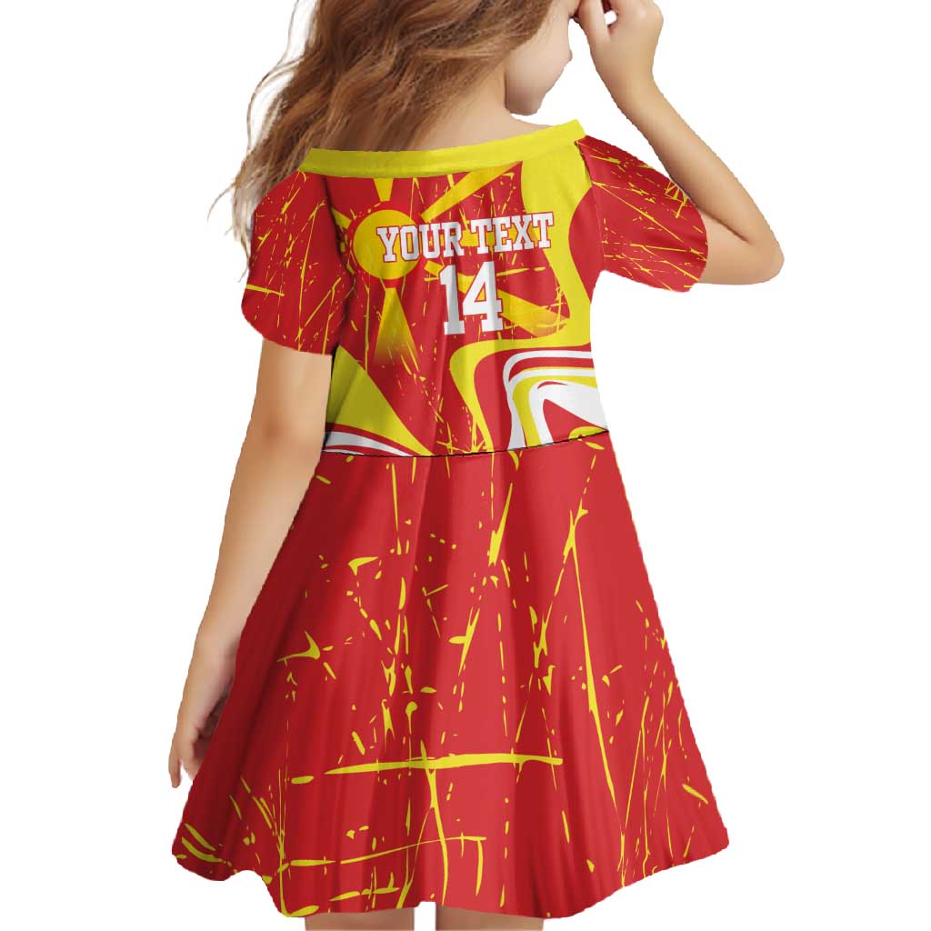 Macedonia Football Custom Family Matching Long Sleeve Bodycon Dress and Hawaiian Shirt Go Risovi Grunge Style - Wonder Print Shop