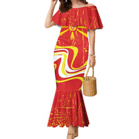 Macedonia Football Custom Family Matching Mermaid Dress and Hawaiian Shirt Go Risovi Grunge Style - Wonder Print Shop