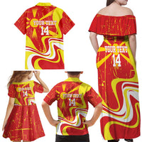 Macedonia Football Custom Family Matching Off Shoulder Maxi Dress and Hawaiian Shirt Go Risovi Grunge Style - Wonder Print Shop