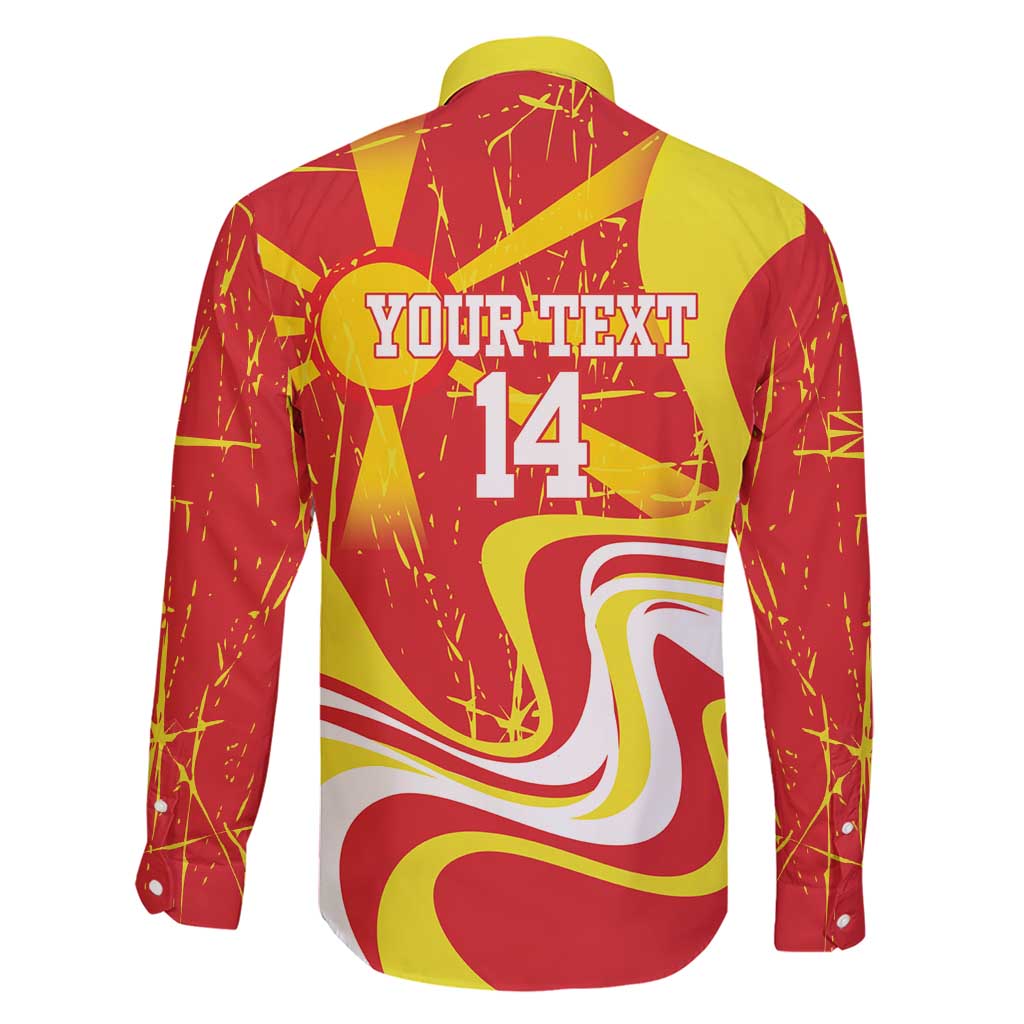 Macedonia Football Custom Family Matching Short Sleeve Bodycon Dress and Hawaiian Shirt Go Risovi Grunge Style - Wonder Print Shop