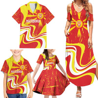 Macedonia Football Custom Family Matching Summer Maxi Dress and Hawaiian Shirt Go Risovi Grunge Style - Wonder Print Shop