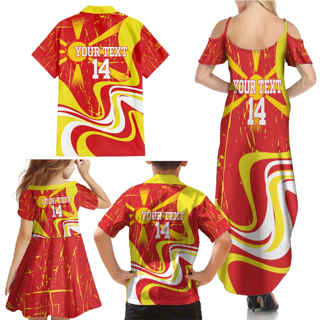 Macedonia Football Custom Family Matching Summer Maxi Dress and Hawaiian Shirt Go Risovi Grunge Style - Wonder Print Shop