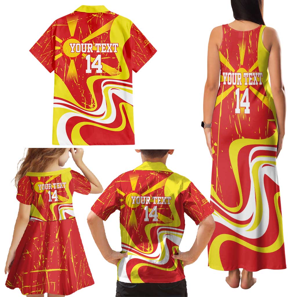 Macedonia Football Custom Family Matching Tank Maxi Dress and Hawaiian Shirt Go Risovi Grunge Style - Wonder Print Shop