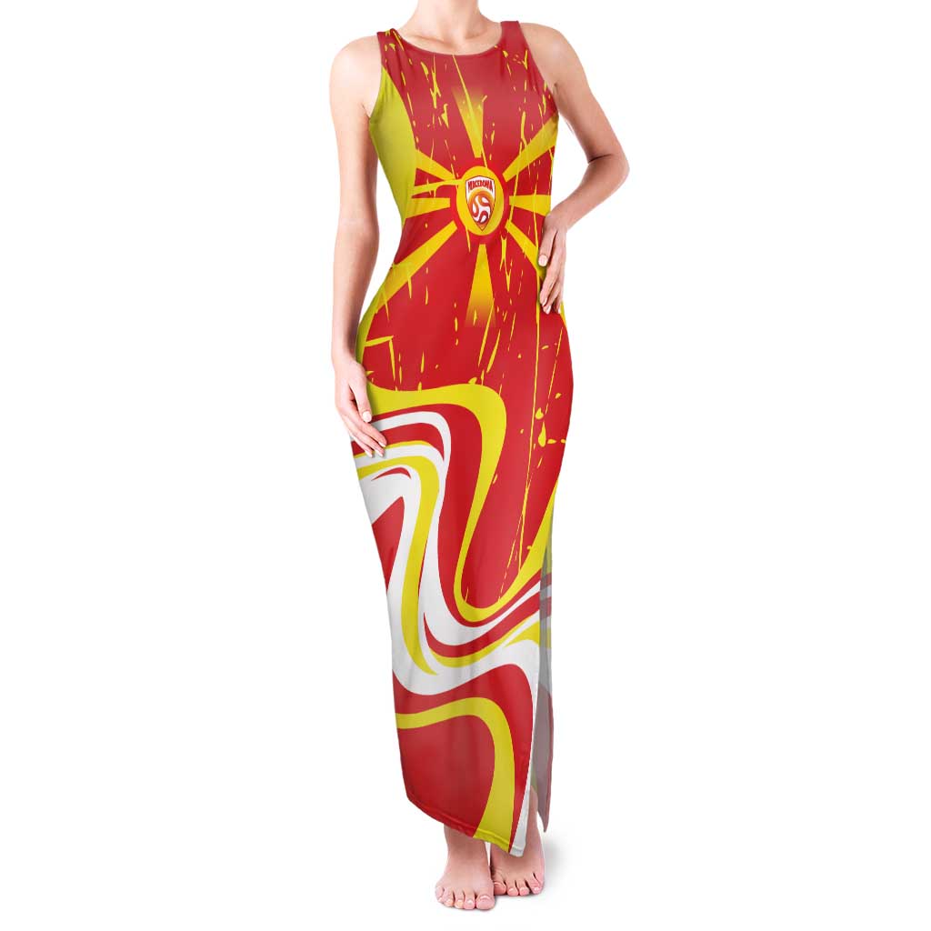 Macedonia Football Custom Family Matching Tank Maxi Dress and Hawaiian Shirt Go Risovi Grunge Style - Wonder Print Shop