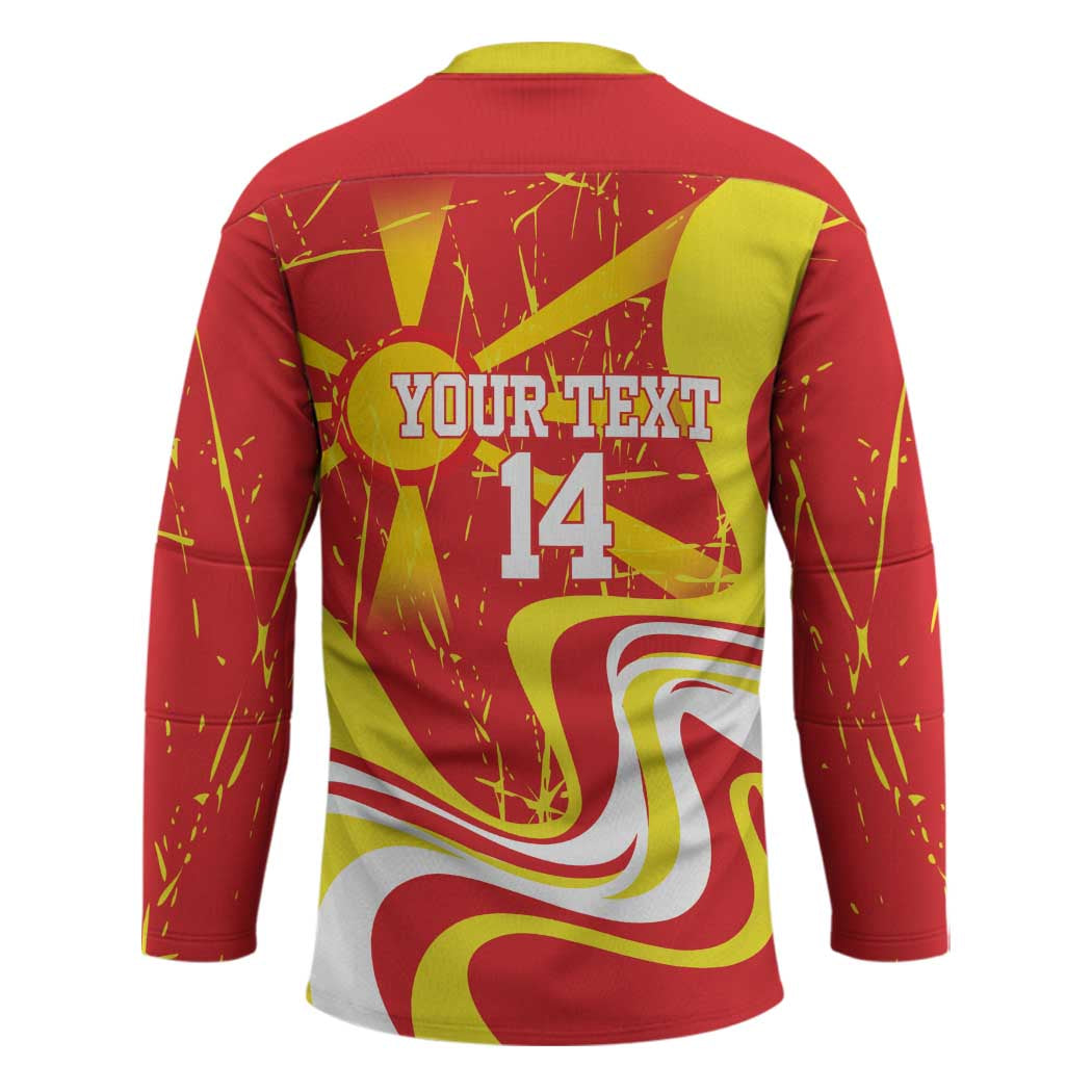 Macedonia Football Custom Hockey Jersey Go Risovi Grunge Style - Wonder Print Shop