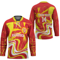 Macedonia Football Custom Hockey Jersey Go Risovi Grunge Style - Wonder Print Shop