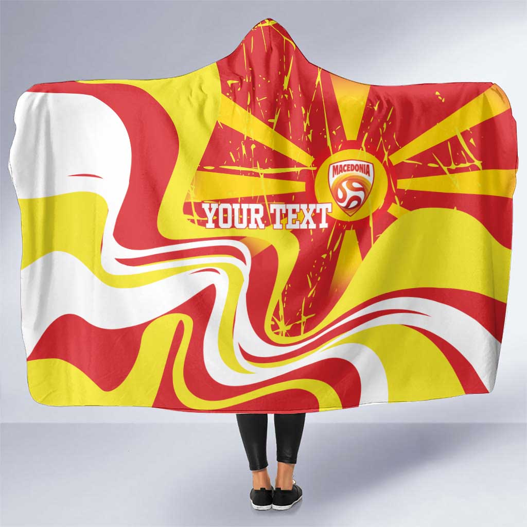 Macedonia Football Custom Hooded Blanket Go Risovi Grunge Style - Wonder Print Shop