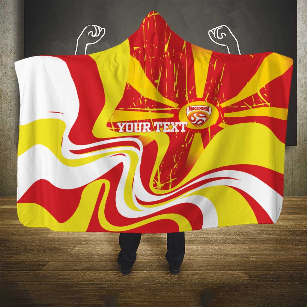 Macedonia Football Custom Hooded Blanket Go Risovi Grunge Style - Wonder Print Shop