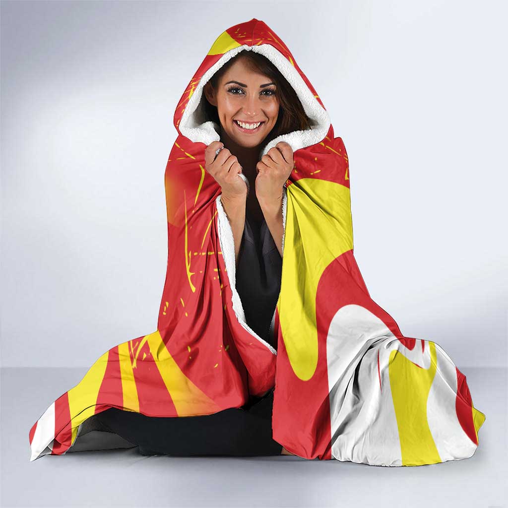 Macedonia Football Custom Hooded Blanket Go Risovi Grunge Style - Wonder Print Shop
