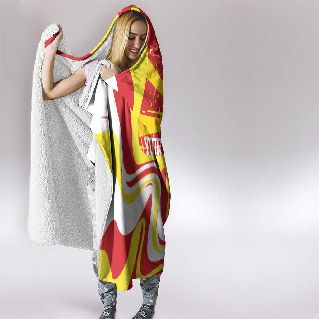 Macedonia Football Custom Hooded Blanket Go Risovi Grunge Style - Wonder Print Shop