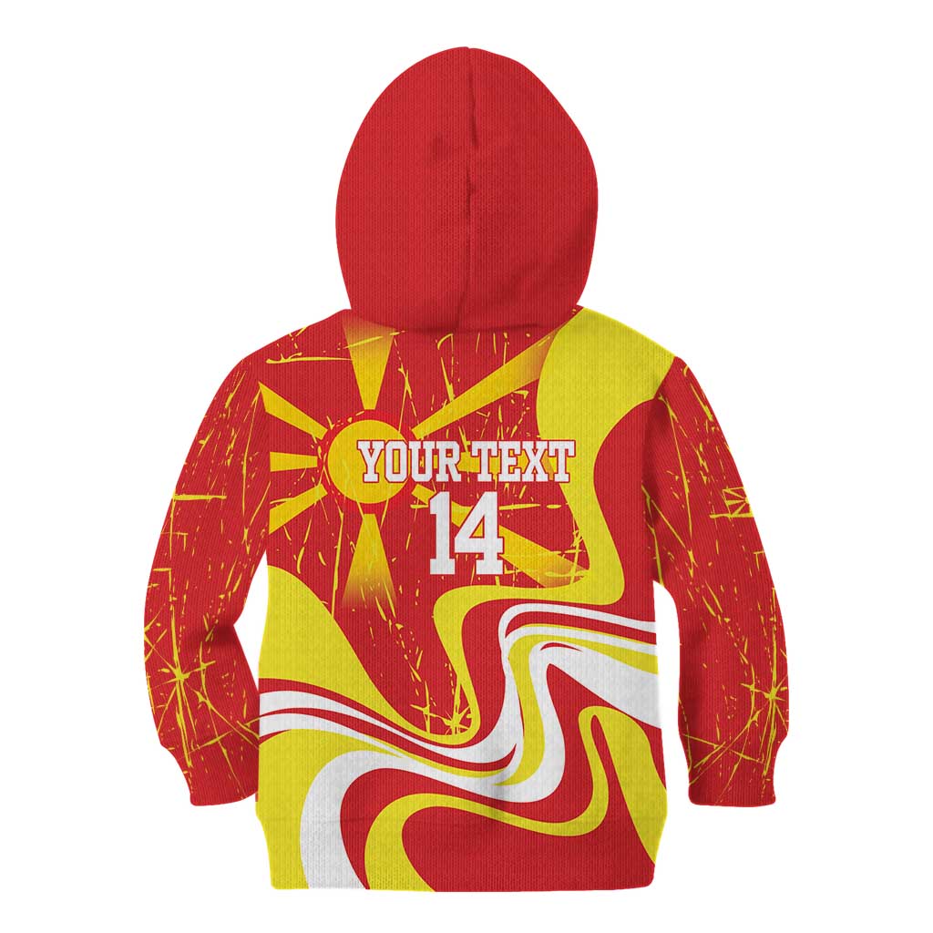 Macedonia Football Custom Kid Hoodie Go Risovi Grunge Style - Wonder Print Shop