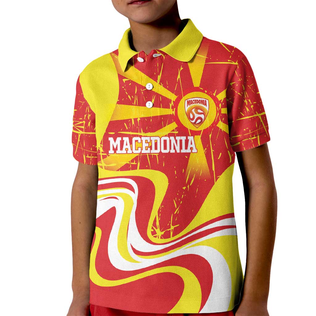 Macedonia Football Custom Kid Polo Shirt Go Risovi Grunge Style - Wonder Print Shop