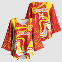 Macedonia Football Custom Kimono Sleeve Blouse Go Risovi Grunge Style - Wonder Print Shop