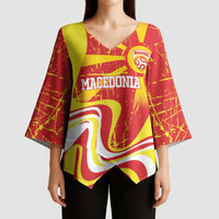 Macedonia Football Custom Kimono Sleeve Blouse Go Risovi Grunge Style - Wonder Print Shop
