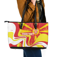 Macedonia Football Custom Leather Tote Bag Go Risovi Grunge Style - Wonder Print Shop