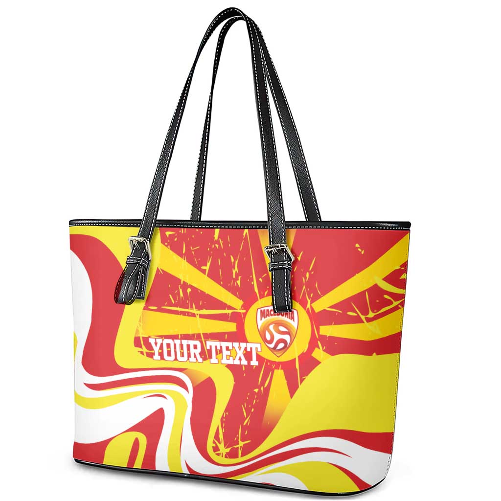 Macedonia Football Custom Leather Tote Bag Go Risovi Grunge Style - Wonder Print Shop