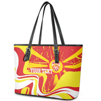 Macedonia Football Custom Leather Tote Bag Go Risovi Grunge Style - Wonder Print Shop