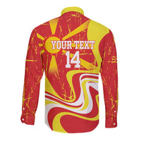 Macedonia Football Custom Long Sleeve Button Shirt Go Risovi Grunge Style - Wonder Print Shop