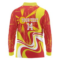 Macedonia Football Custom Long Sleeve Polo Shirt Go Risovi Grunge Style - Wonder Print Shop