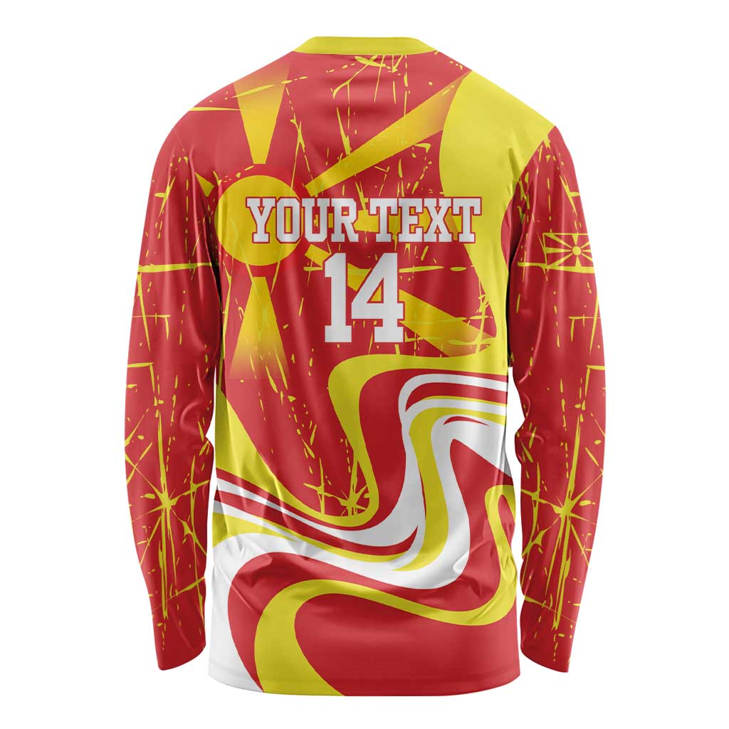 Macedonia Football Custom Long Sleeve Shirt Go Risovi Grunge Style - Wonder Print Shop