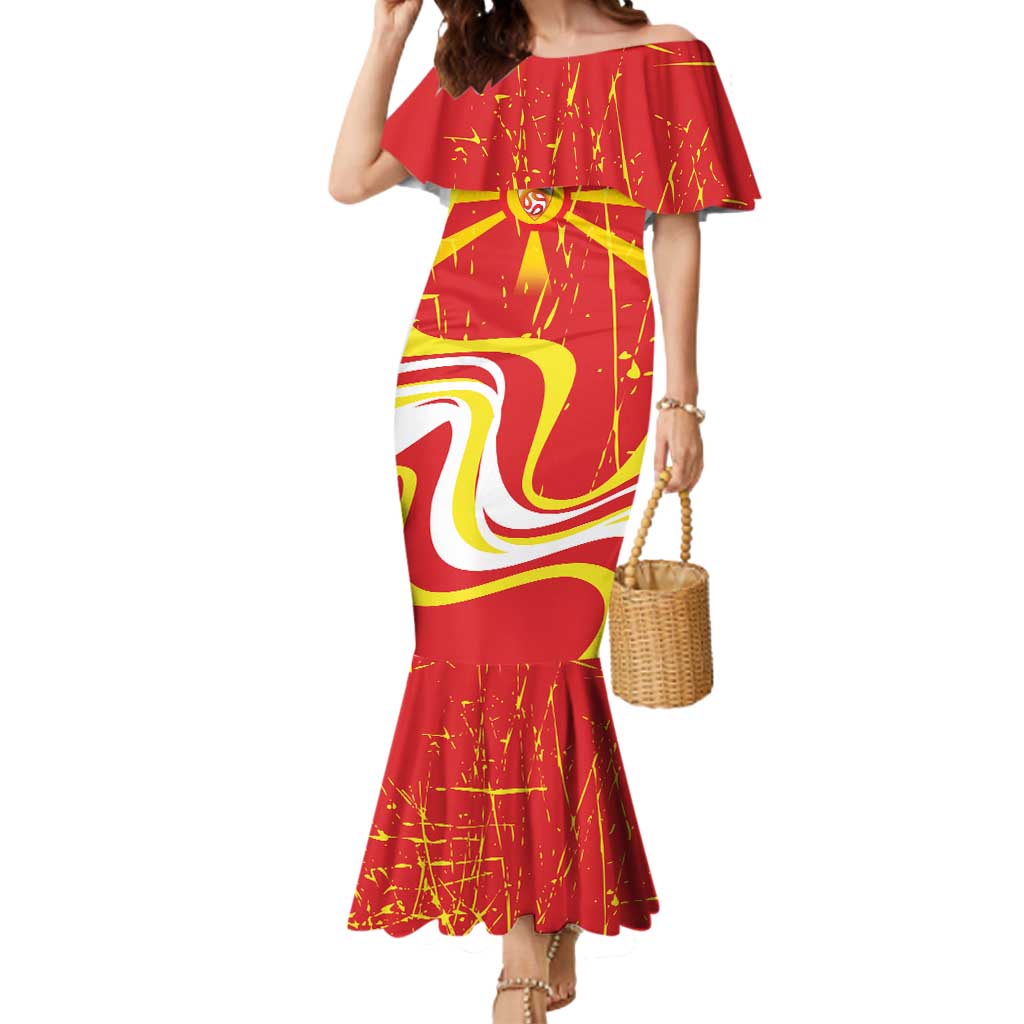 Macedonia Football Custom Mermaid Dress Go Risovi Grunge Style - Wonder Print Shop
