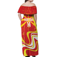 Macedonia Football Custom Off Shoulder Maxi Dress Go Risovi Grunge Style - Wonder Print Shop