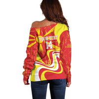 Macedonia Football Custom Off Shoulder Sweater Go Risovi Grunge Style - Wonder Print Shop