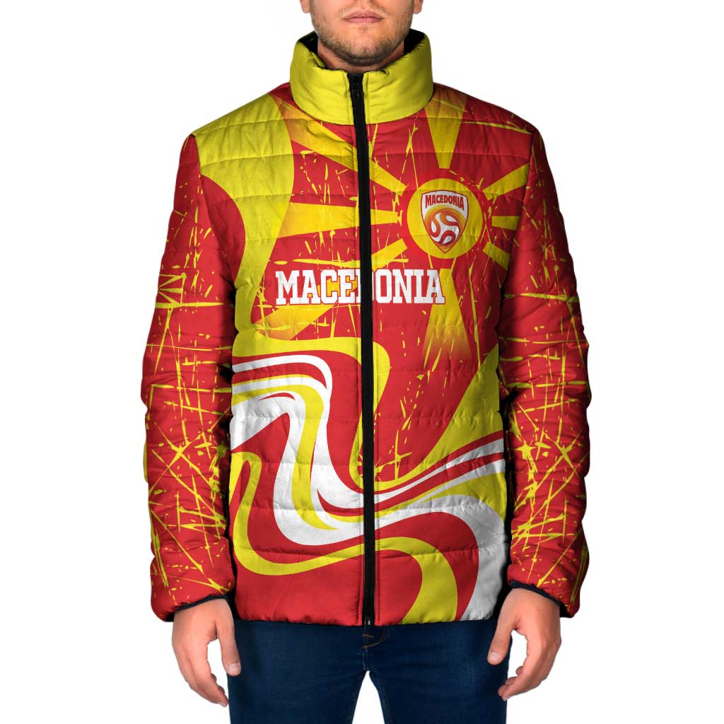 Macedonia Football Custom Padded Jacket Go Risovi Grunge Style - Wonder Print Shop