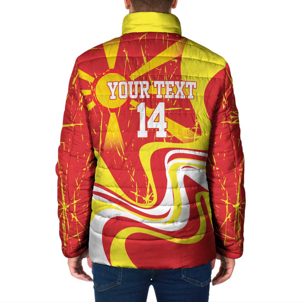 Macedonia Football Custom Padded Jacket Go Risovi Grunge Style - Wonder Print Shop