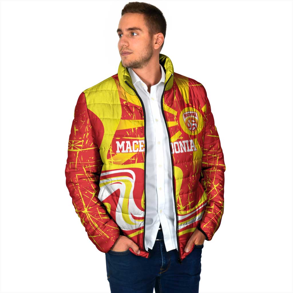 Macedonia Football Custom Padded Jacket Go Risovi Grunge Style - Wonder Print Shop
