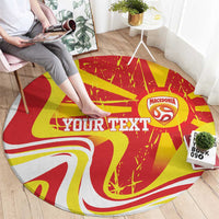Macedonia Football Custom Round Carpet Go Risovi Grunge Style - Wonder Print Shop