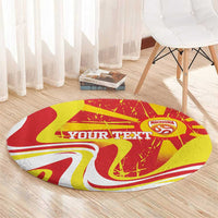 Macedonia Football Custom Round Carpet Go Risovi Grunge Style - Wonder Print Shop