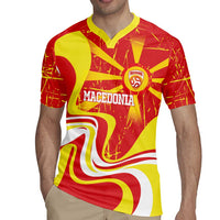 Macedonia Football Custom Rugby Jersey Go Risovi Grunge Style - Wonder Print Shop