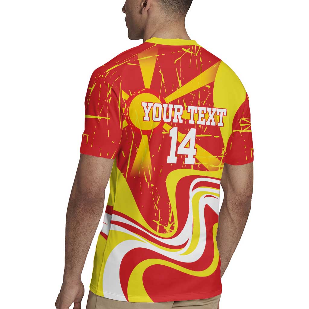 Macedonia Football Custom Rugby Jersey Go Risovi Grunge Style - Wonder Print Shop