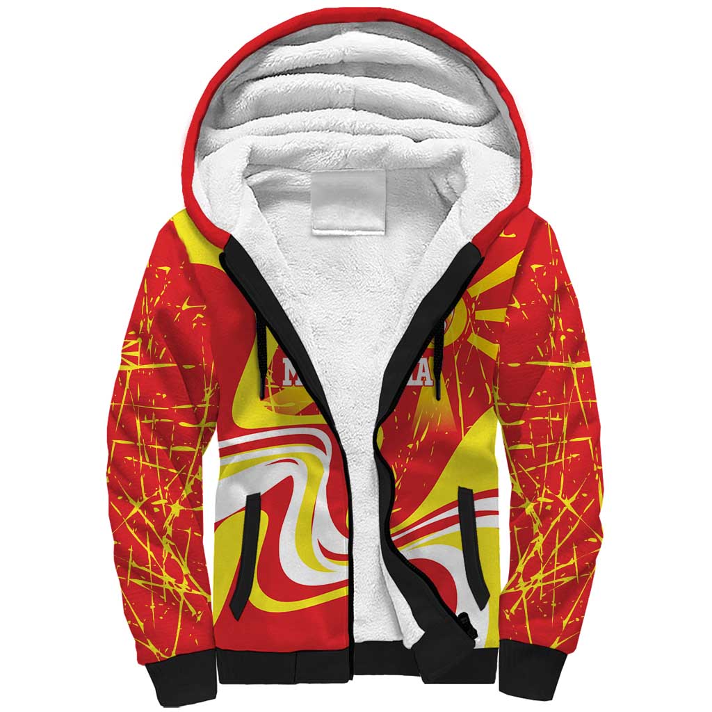 Macedonia Football Custom Sherpa Hoodie Go Risovi Grunge Style - Wonder Print Shop