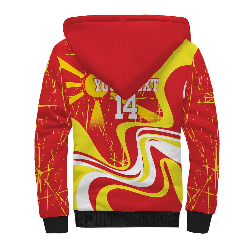 Macedonia Football Custom Sherpa Hoodie Go Risovi Grunge Style - Wonder Print Shop