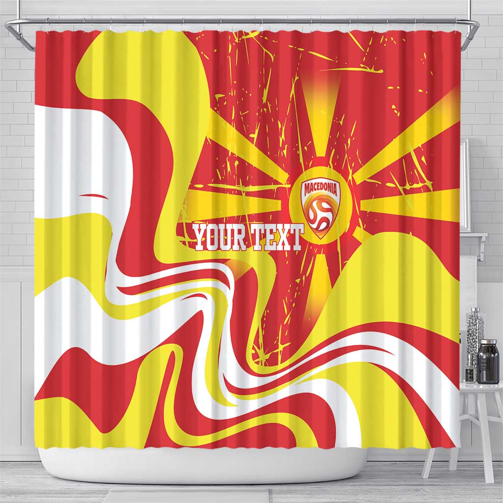 Macedonia Football Custom Shower Curtain Go Risovi Grunge Style - Wonder Print Shop