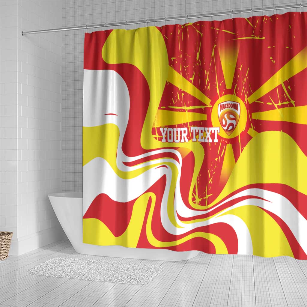 Macedonia Football Custom Shower Curtain Go Risovi Grunge Style - Wonder Print Shop