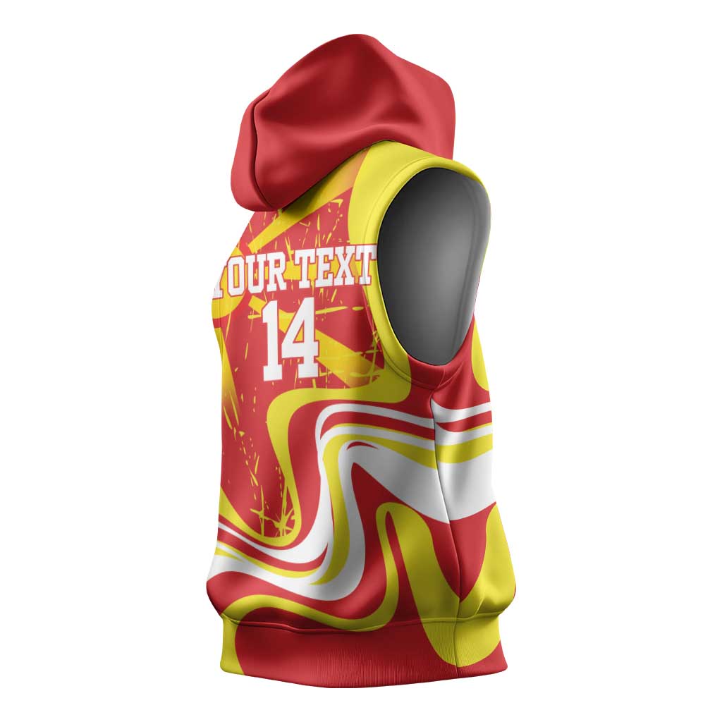 Macedonia Football Custom Sleeveless Hoodie Go Risovi Grunge Style - Wonder Print Shop