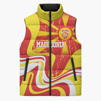 Macedonia Football Custom Sleeveless Puffer Jacket Go Risovi Grunge Style - Wonder Print Shop