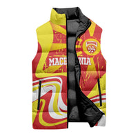 Macedonia Football Custom Sleeveless Puffer Jacket Go Risovi Grunge Style - Wonder Print Shop