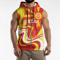 Macedonia Football Custom Sleeveless Zip Hoodie Go Risovi Grunge Style - Wonder Print Shop