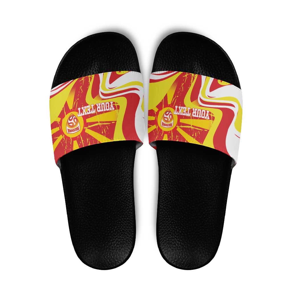 Macedonia Football Custom Slide Sandals Go Risovi Grunge Style - Wonder Print Shop