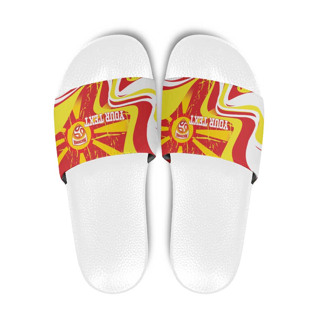 Macedonia Football Custom Slide Sandals Go Risovi Grunge Style - Wonder Print Shop
